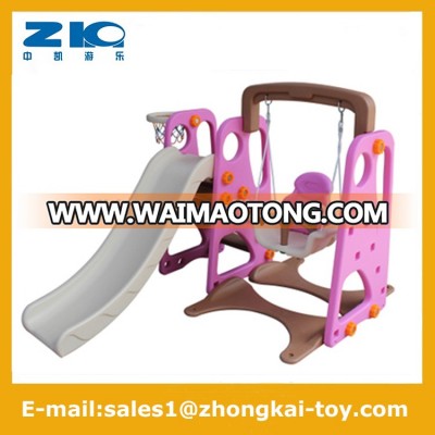 indoor single wave and straight slide plastic indoor slide and swing for sale