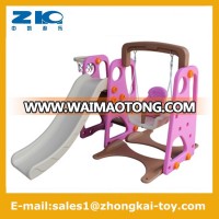 indoor single wave and straight slide plastic indoor slide and swing for sale