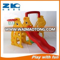 Rabbit indoor plastic swing and slide set for preschool